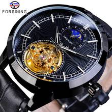 Forsining Stylish Business Mens Watch Top Brand Luxury Golden Automatic Mechanical Moon Phase Waterproof Tourbillon Wristwatches 2024 - buy cheap