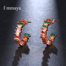 Emmaya  Geometry Cubic Zircon Fashion Three Color Choice Dazzling Earring For Women Wedding Party Romantic Decoration 2024 - buy cheap