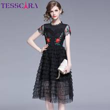 TESSCARA Women Luxury Embroidery Dress Festa High Quality Elegant Party Robe Floral Designer Ball Gown Lace Cocktail Vestidos 2024 - buy cheap