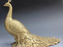 Estátua de animal fengshui de bronze chinês de 10 ", patão peafcoruja fênix juno bird 2024 - compre barato