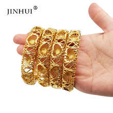 Jin Hui-pulsera de moda de lujo para mujer, brazaletes de joyería de Color dorado, pulsera Africana etíope de Dubái, regalos de boda para fiesta, novia 2024 - compra barato