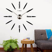 3D DIY Large Wall Clock Sticker Silent Acrylic Mirror Self adhesive Oversize Wall Clocks Modern Design for Living Room Decor 2024 - buy cheap