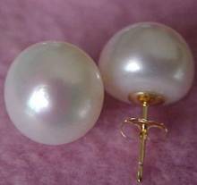 Pendientes de perlas blancas naturales AAA de 9-10mm, Mar del Sur, 14 k, envío gratis 2024 - compra barato