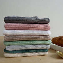 Conjunto de toalha de chá grande absorvente, 6 peças, 45x65cm, algodão, tecido de waffle, guardanapos de pano, louças ultra macias 2024 - compre barato