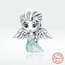 Cuentas de hadas de copo de nieve originales, abalorio de plata esterlina 925, compatible con pulsera de princesa de hielo y nieve, joyería de personaje de Anime lindo 2024 - compra barato