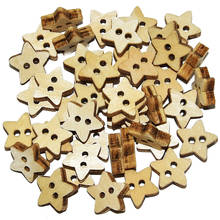100PCs/Lot 13mm Natural Color Little Star Wooden Buttons 2 Hole Sewing Scrapbooking Kids Clothes Garments Handmade Wood Button 2024 - buy cheap