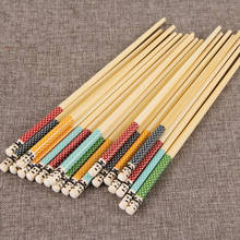 5pcs/set bamboo Chopsticks Panda Dot Wood Kitchen Restaurant Canteen Reusable Tableware for Rice Sushi Beef chop sticks kitchen 2024 - buy cheap