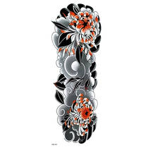 Tatuajes Temporales impermeables de crisantemo para hombres, Mangas de tatuaje con purpurina y flores, tatuajes temporales de brazo completo, pegatinas falsas 2024 - compra barato