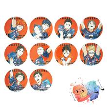 Haikyu!! Emblema de anime shouyou hinata kageyama tobio tsukishima kei nishinoya yuu yamaguchi tadashi haikyuu metal distintivo broche pino 2024 - compre barato