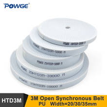 POWGE HTD 3M Timing Belt Width=20/30/35mm HTD3M PU Open Synchronous Belt 3M 15 Belt For CNC Laser Cutting Machine 2024 - buy cheap