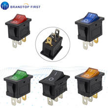 Interruptor basculante para coche, accesorio KCD1 de 3 pines, 6A/10A, 250V/125V AC, botón rojo, amarillo, verde, azul y negro, 1 ud. 2024 - compra barato