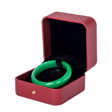 Embalaje de joyería cuadrado de cuero Pu, caja de compromiso China Roja de cinco piezas para cumpleaños, regalo de Anillo para el Día de San Valentín 2024 - compra barato