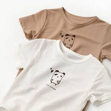 Camiseta fina de verano para niños y niñas, camisa de manga corta de fibra de bambú Unisex, Tops bonitos de Panda, DT111 2024 - compra barato