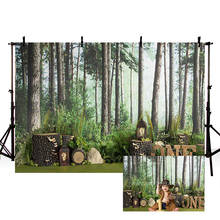 Avezano-telón de fondo de feliz cumpleaños para estudio fotográfico, arbusto de hierba para fiesta de jungla y bosque, decoración de Photozone 2024 - compra barato