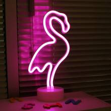 5V USB Battery Powered LED Neon Light Flamingo Shaped LED Neon Sign lamp for Home Bedroom Bar Wedding Christmas Decoration Light 2024 - buy cheap