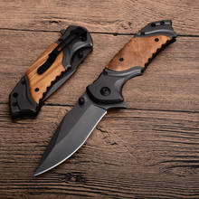New Damascus Pocket Knife Folding knife Mini Survival Knife Titanium Gray Stainless Steel Blade Wood Handle Camping Pocket knife 2024 - buy cheap