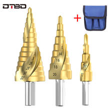 DTBD-taladro de Pagoda Hss de 4-12/20/32mm, acero en espiral de cono de Broca escalonada, accesorios, abridor de agujeros en forma de Pagoda, 3 unidades 2024 - compra barato