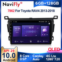 Navifly 6gb + 128gb qled tela 1280*720 android 10 rádio do carro leitor de multimídia áudio para toyota rav4 4 xa40 5 xa50 2012 - 2018 2024 - compre barato