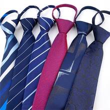 Formal Zip Tie Men 7cm Korean Business Wedding ZIPPER Necktie Women Polyester Easy To Pull Neckwear Strips Pailsey Leisure 2024 - buy cheap
