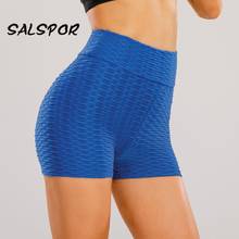 SALSPOR-pantalones cortos deportivos para mujer, mallas elásticas sin costuras para gimnasio, leggings de realce de glúteos para correr, color negro 2024 - compra barato
