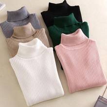 Women Sweaters  Winter Autumn Turtle Neck Sweater Elastic Slim Knitted Pullover Bottoming Sweater Women Pullovers Sweaters 2024 - buy cheap