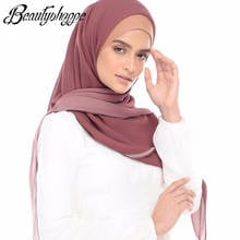 New Solid Hijab Scarf Muslim Chiffon Scarves Plain Wraps Shawls Soft Maxi Fashion Headband Long Scarves 2024 - buy cheap