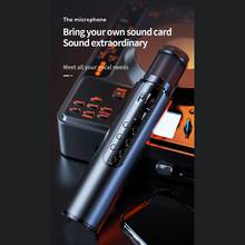 Micrófono inalámbrico K1 con Bluetooth, sonido ic para transmisión en vivo, tarjeta de sonido integrada con altavoz, Karaoke o Mic (negro) 2024 - compra barato