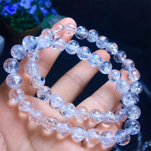 8mm Natural Himalaya Rock Crystal Bracelet Jewelry For Women Lady Men Crystal Powerful Snow Round Beads Fashion Bracelet AAAAA 2024 - buy cheap