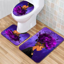 Toilet seat Cover 3pcs Set Bathroom Mat For Toilet Bathroom Flannel Printing Decoration Rug Water Absorption Non-slip Carpet 2024 - buy cheap