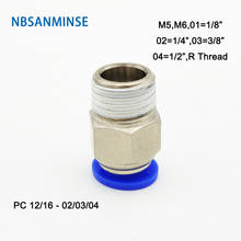 10Pcs/lot PC 1/4 3/8 1/2 Air Pneumatic Plastic Male Straight Fitting Push In Fitting Air Connector Compressor Parts Sanmin 2024 - buy cheap