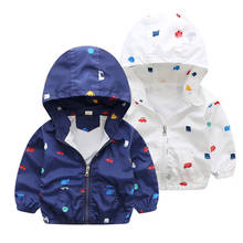New fashion spring and autumn baby boy windbreaker jacket children jacket casual hooded baby boy cartoon printed zipper jacket 2024 - buy cheap