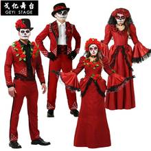 Disfraz de Halloween para mujer adulta, Vestido de manga larga, negro, esqueleto aterrador, Calavera, Joker, Cosplay 2024 - compra barato