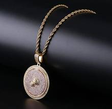 Hip Hop AAA Cubic Zirconia Bling Iced Out US Dollar Money Bag Spinner Round Pendants Necklace for Men Jewelry Gold Silver Color 2024 - buy cheap