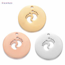 GraceAngie 5pcs Mirror Stainless Steel Hollow Baby Feet Charms Necklace Pendants Bracelet Jewelry DIY Handmade Accessory 2024 - buy cheap