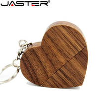 JASTER USB 2.0 Wooden Heart USB Flash Drive Pendrive 64GB 32GB 16GB 4GB U Disk Memory Stick for photography gifts 1PCS free logo 2024 - buy cheap