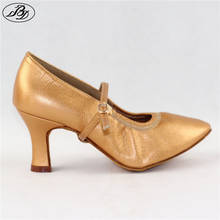 Sapatos de dança padrão feminino bd 125, calçado de salto de couro de porco para mulheres sapato para dança de salão com sola macia 2024 - compre barato
