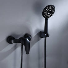 Black Brass Bathroom Shower Faucet Bathtub Faucet Faucet With Handheld Shower Head Set Wall-mounted Black Shower Set Bathroom 2024 - buy cheap
