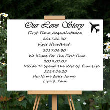 Our Love Story Wedding Welcome Sign Personalized Wedding board Decal Custom Time Date Sticker LW679 2024 - buy cheap