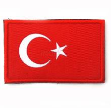 Tactical 3D Patches Embroidered Turkey Flag Patch Combat Badge Fabric National Flags Armband Badges 2024 - buy cheap