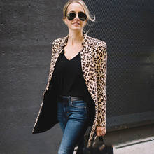 Fashion Women Long Sleeve Blazer Jacket Coat Winter Warm Leopard Print Cardigan Tops OL Blazer Coat Jacket Formal Suit Hot Sales 2024 - buy cheap