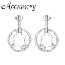 Moonmory-pendientes colgantes de plata de ley 925 para mujer, Piercing Original, piedra de cristal CZ, joyería, regalos de San Valentín y Navidad 2024 - compra barato