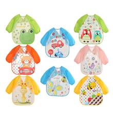 Baby Bibs Waterproof Long Sleeve Apron Cute Feeding Smock Bib Baby Care Stuff Accessories Children Feeding Smock Bib Hot Sale 2024 - buy cheap