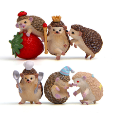 Europe Resin Cute Animal Hedgehog Landscaping Doll Zakka Decorative Ornaments Desktop Garden Indoor Decoration Crafts Decor 2024 - buy cheap