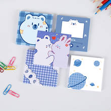 Kawaii 50 Sheets Blue Planet Memo Pad Planner Ins Korean Cartoon Cute Bear Student Notebook Message Paper HandBook Stationery 2024 - buy cheap