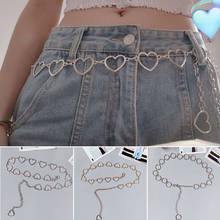 Circle Chain Belt Women Fashion Heart Shaped Metal Waist Chain Gold Silver Heart Round Chain Cool Girls Waistband Accessories 2024 - buy cheap