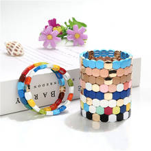 KSRA Fashion Jewelry Rainbow Tile Bracelet Enamel Stretch Bracelets Friendship Bracelet For Women Gifts Charm Jewelry 2024 - buy cheap