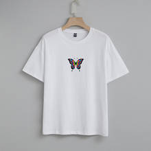 Harajuku Butterfly Print O-Neck T Shirt Tops Summer Aesthetic Womens Tshirts Casual Plus Size Women Short Sleeve Camisetas Mujer 2024 - buy cheap