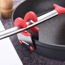 1Pcs Stainless Steel Spoon Hoder Pot Side Clips Anti-scalding Spoon Rest Rubber Convenient Kitchen Gadgets 2024 - buy cheap