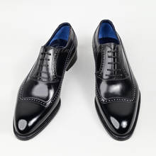 Saint elsa sapatos masculinos de couro, sapatos clássicos de alta qualidade estilo oxford pretos de pontas 2024 - compre barato