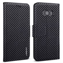 Роскошный чехол-бумажник из углеродного волокна для Samsung Galaxy A7 2018 A8 A6 A3, кожаный чехол для Samsung J3 J5 2017 J4 J6 Plus 2024 - купить недорого